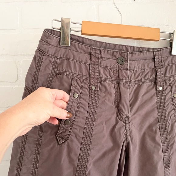 Vintage Anthropologie x Sandwich_ Y2K Cargo pants Brown Pockets 100% cotton 34 - Picture 2 of 13